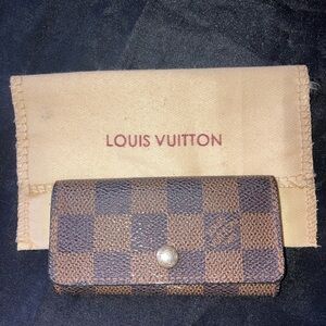 Louis Vuitton Damier Ebene canvas 4-ring key holder and dust bag